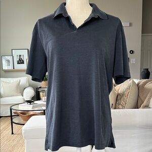 Theory Classic Men's Short-Sleeve Polo Shirt - Slate Black Navy